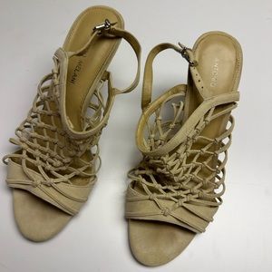 Nude Heeled Sandals (size 10)